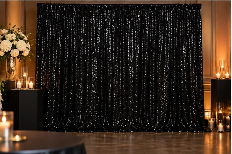 Black Sequin backdrop