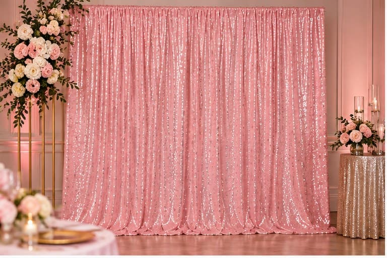 Blush Pink Sequin backdrop