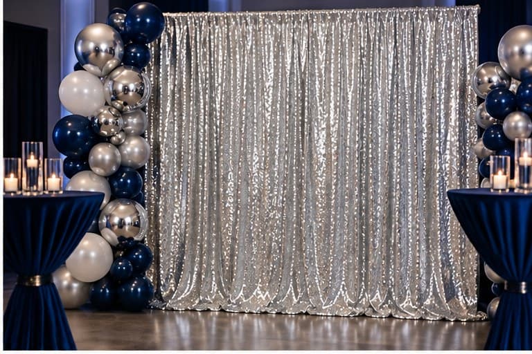 Silver Sequin backdrop